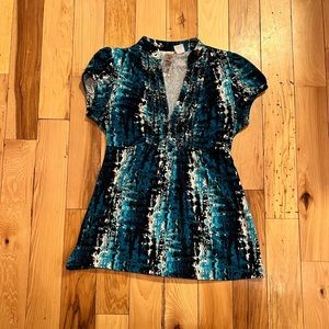 Blue Patterned Office Tee